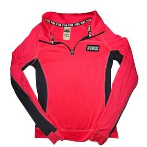 Victoria’s Secret pink ultimate pullover 1/4 zip athletic top, XS neon hot pink